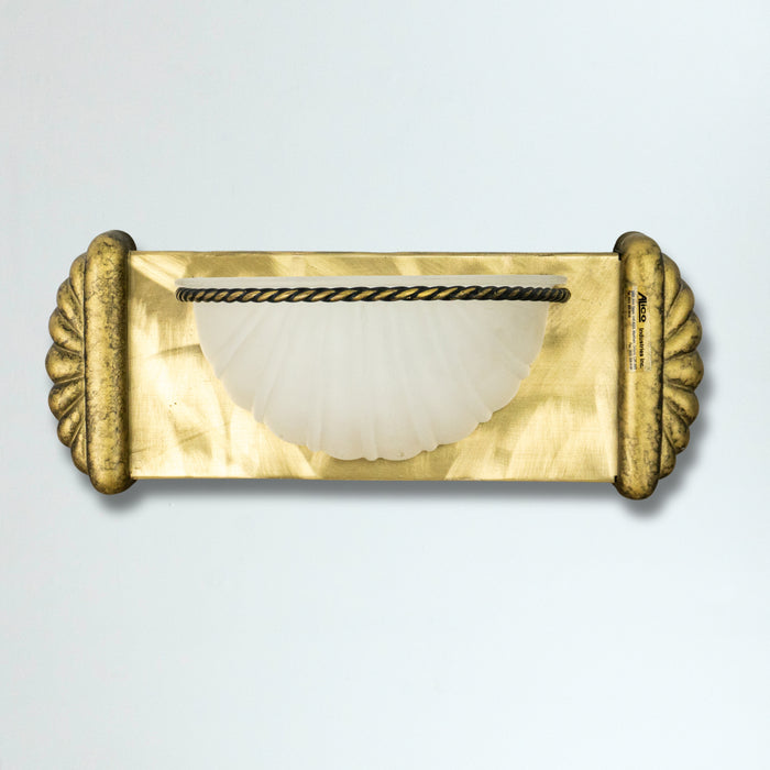 Halogen Wall Light w Glass Shade in Antique Bronze