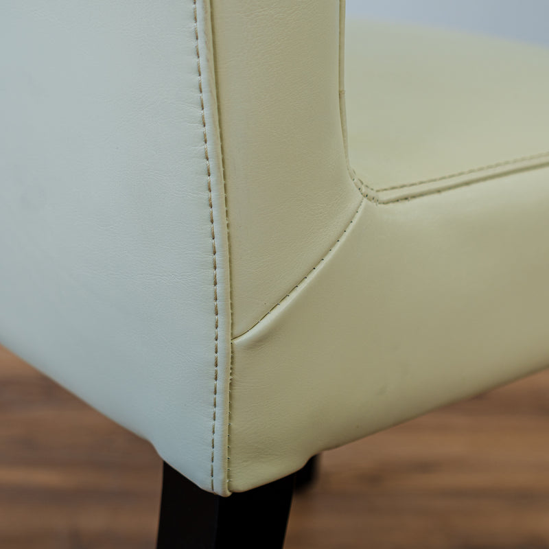 Leather Dining Chair in Cream