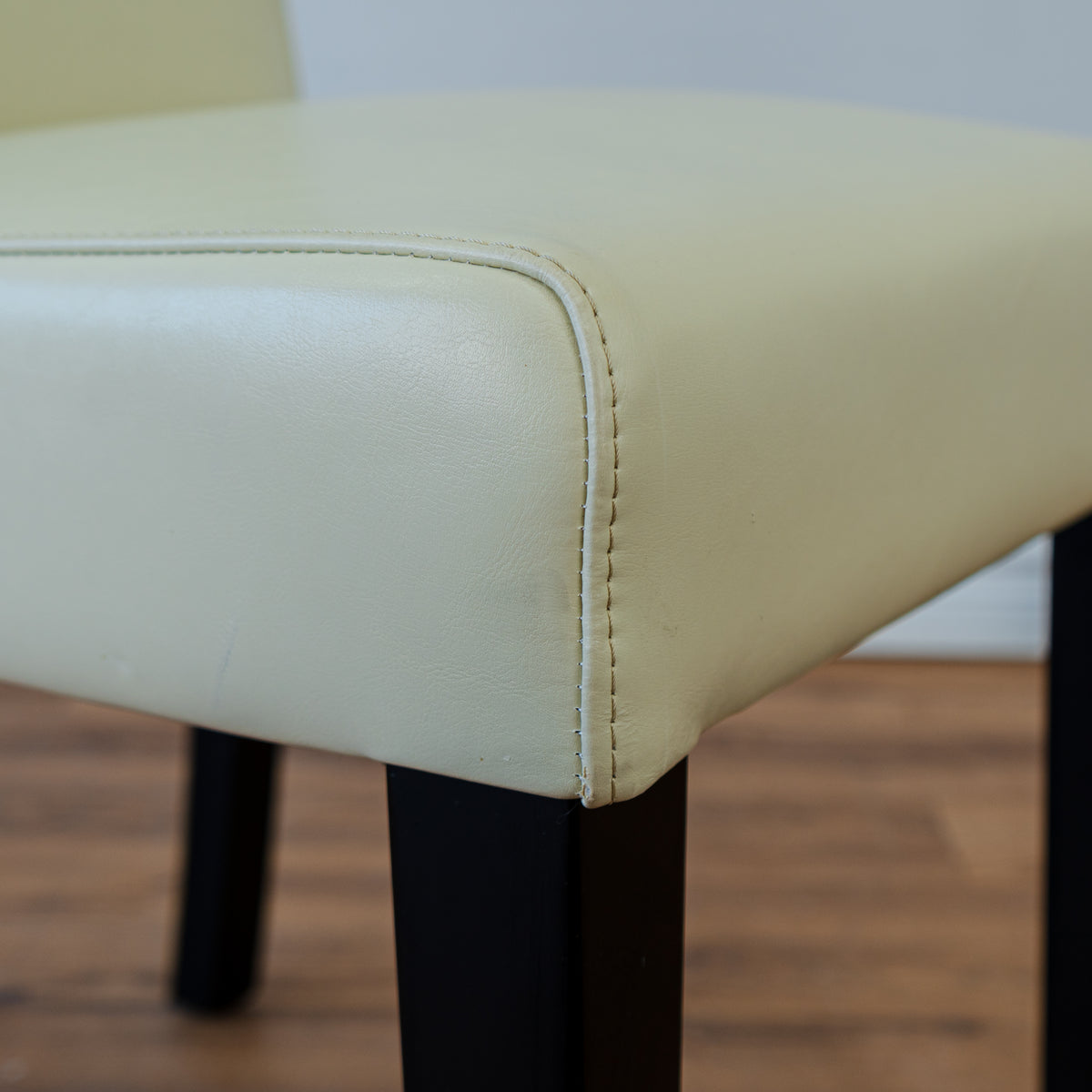 Leather Dining Chair in Cream