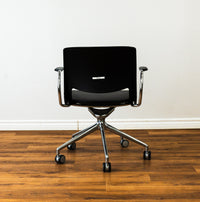 Leather Office Chair - Black - 5 Wheeled Legs