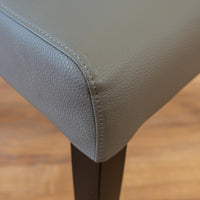 Leather Straight Back Chair in Grey