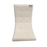 Leatherette Armless Swivel Chair; White