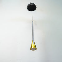 Black & Gold LED Pendant Light, Slim Rectangular Conical Accent