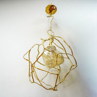 9-Inch W – Rustic Gold Branch-Style Pendant with Frosted Glass Shade