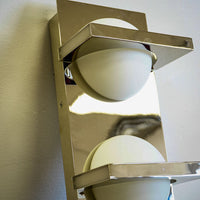 18-Inch W – 3-Light Chrome Wall Sconce with White Globe Shades