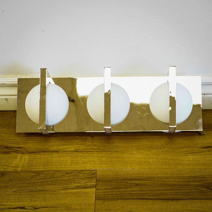 18-Inch W – 3-Light Chrome Wall Sconce with White Globe Shades