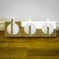 18-Inch W – 3-Light Chrome Wall Sconce with White Globe Shades