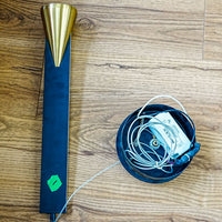 Black & Gold LED Pendant Light, Slim Rectangular Conical Accent