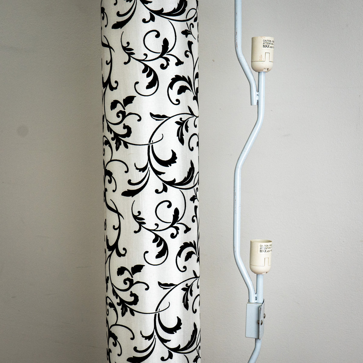 3-Light Floor Lamp with Floral Velvet Print Shade, 59-Inch Tall