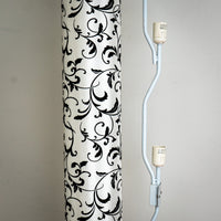 3-Light Floor Lamp with Floral Velvet Print Shade, 59-Inch Tall