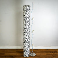 3-Light Floor Lamp with Floral Velvet Print Shade, 59-Inch Tall