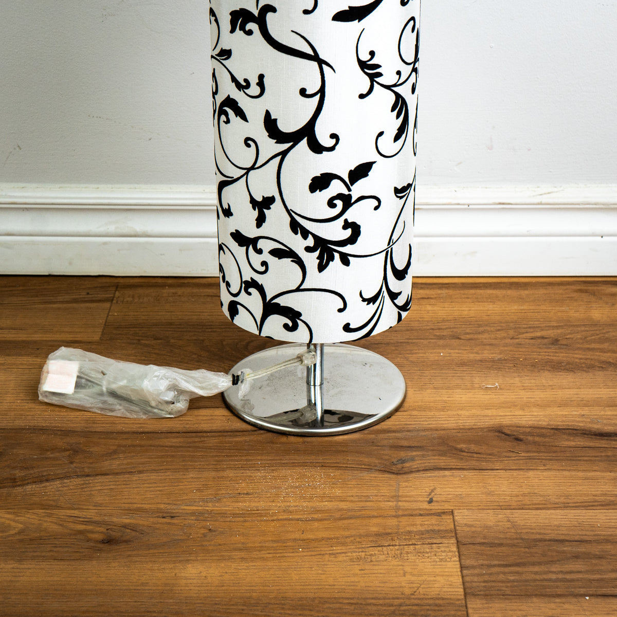 3-Light Floor Lamp with Floral Velvet Print Shade, 59-Inch Tall