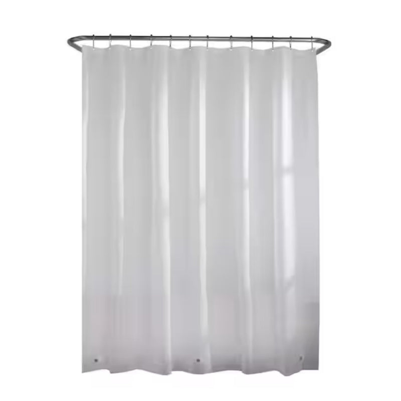 Shower Curtain Liner in Frosted Clear, Lightweight PEVA 2.4-Gauge 72 in.