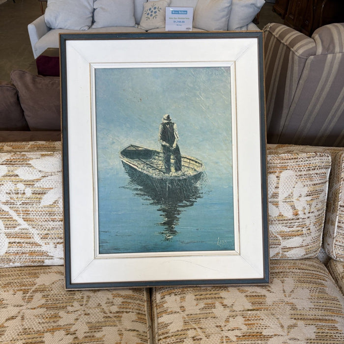 24-Inch Lone Figure On A Boat In Calm Water