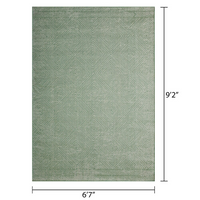 Loomaknoti Breyleigh 6.7 x 9 ft. Area Rug in Carzon Cream/Green