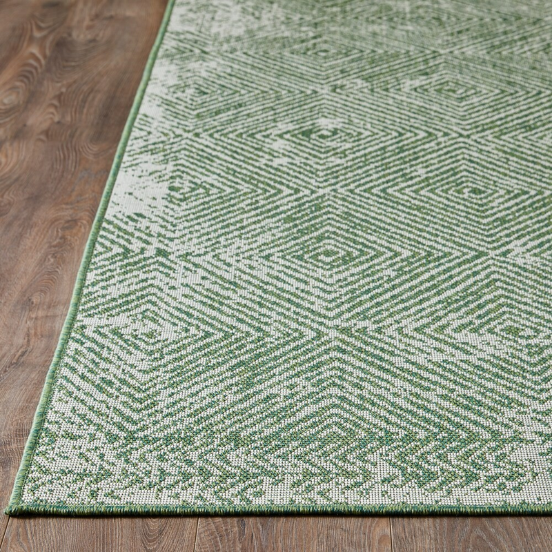 Loomaknoti Breyleigh 6.7 x 9 ft. Area Rug in Carzon Cream/Green