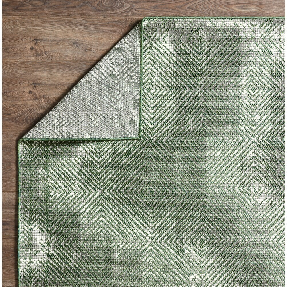 Loomaknoti Breyleigh 6.7 x 9 ft. Area Rug in Carzon Cream/Green