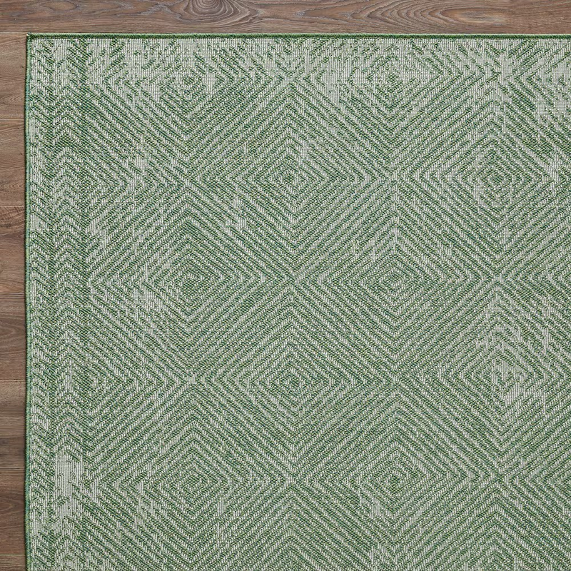 Loomaknoti Breyleigh 6.7 x 9 ft. Area Rug in Carzon Cream/Green