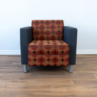 Lounge Chair - Retro Geometric Pattern Upholstery