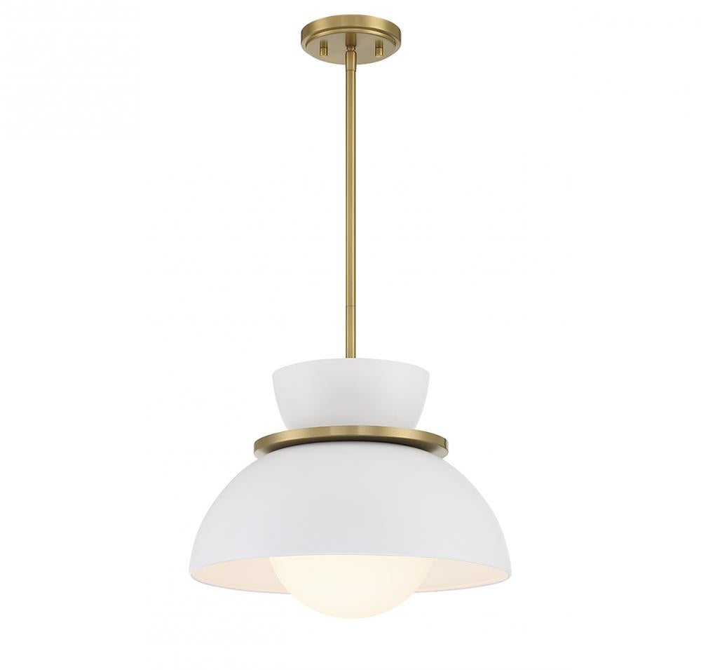 Savoy House 1-Light Pendant in Natural Brass