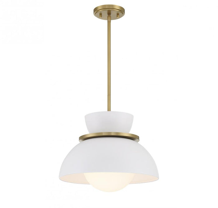 Savoy House 1-Light Pendant in Natural Brass