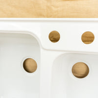 Monetery White Acrylic Double Bowl Kitchen Sink