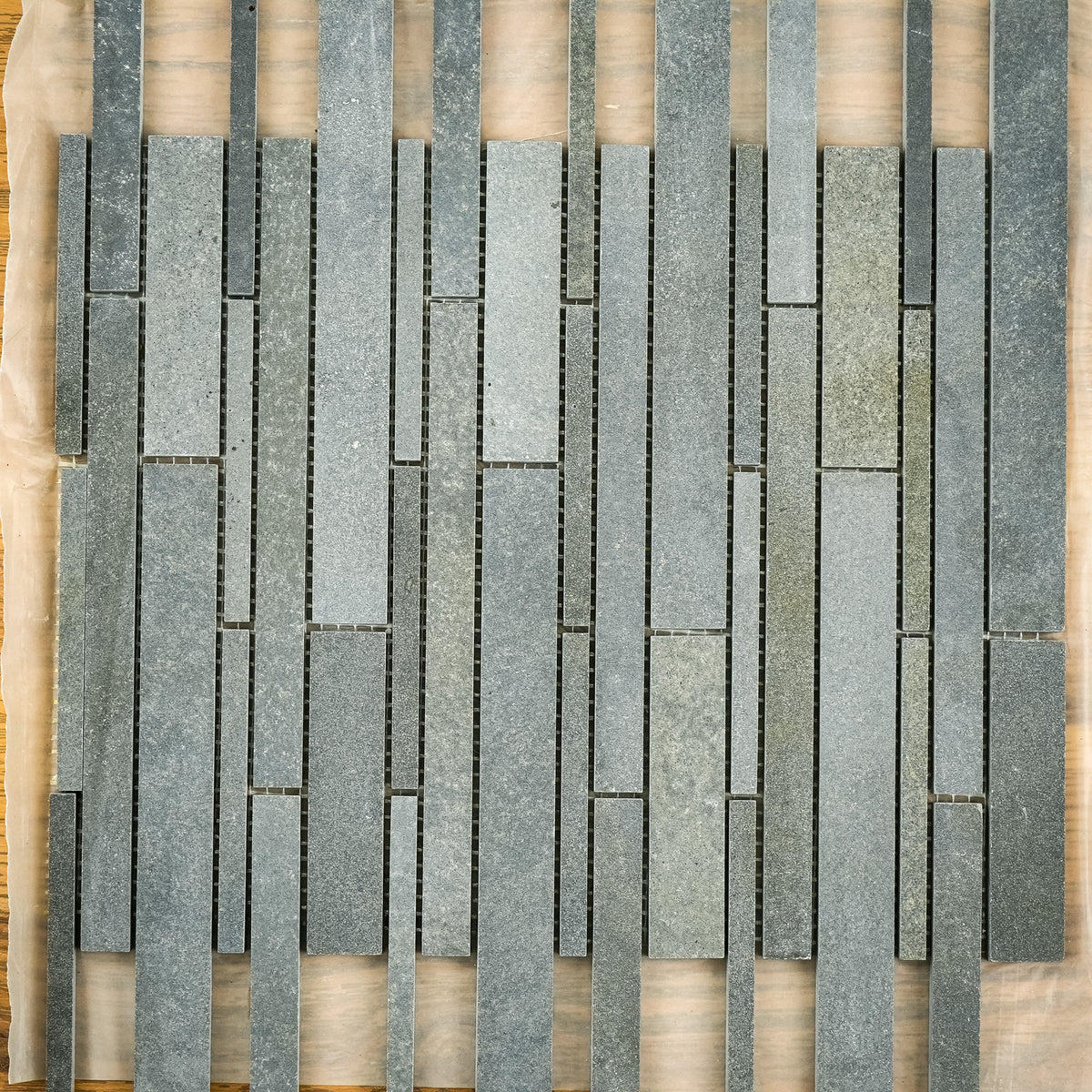 12" x 12" Bluestone Brick Marble Mosaic Tile in Grey Tones – 5.1 sq. ft. (5 per box)