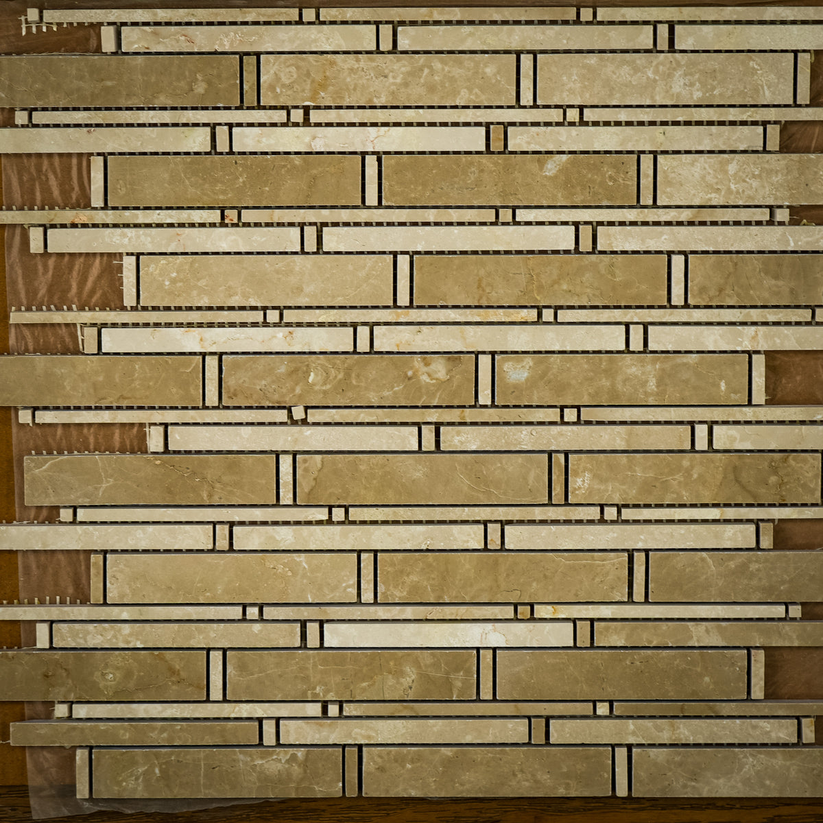 12.5" x 12.5" Bitticino Bamboo Marble Mosaic Tile – 6.51 sq. ft. (6 per box)