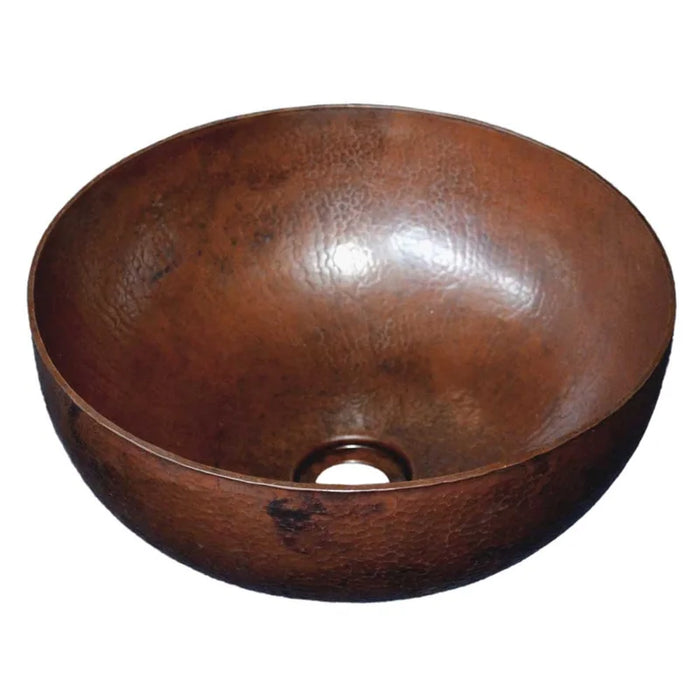 Circular Vessel Bathroom Sink - Antique Copper