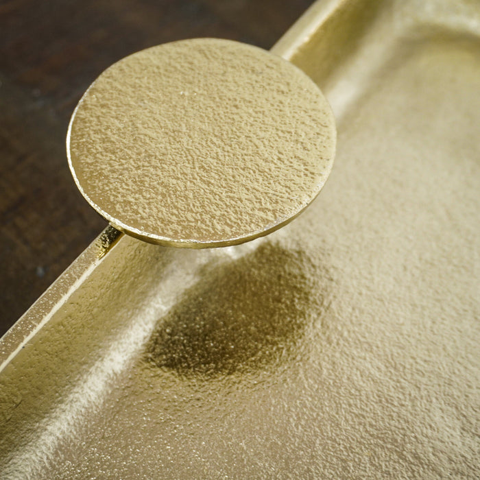 22x10-Inch Metal Tray with Round Handles