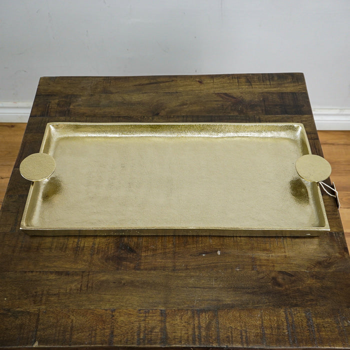 22x10-Inch Metal Tray with Round Handles