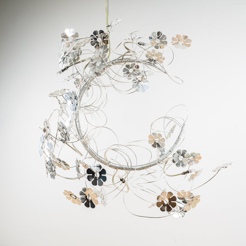 Metal Flower Chandelier - 17" W x 22" H