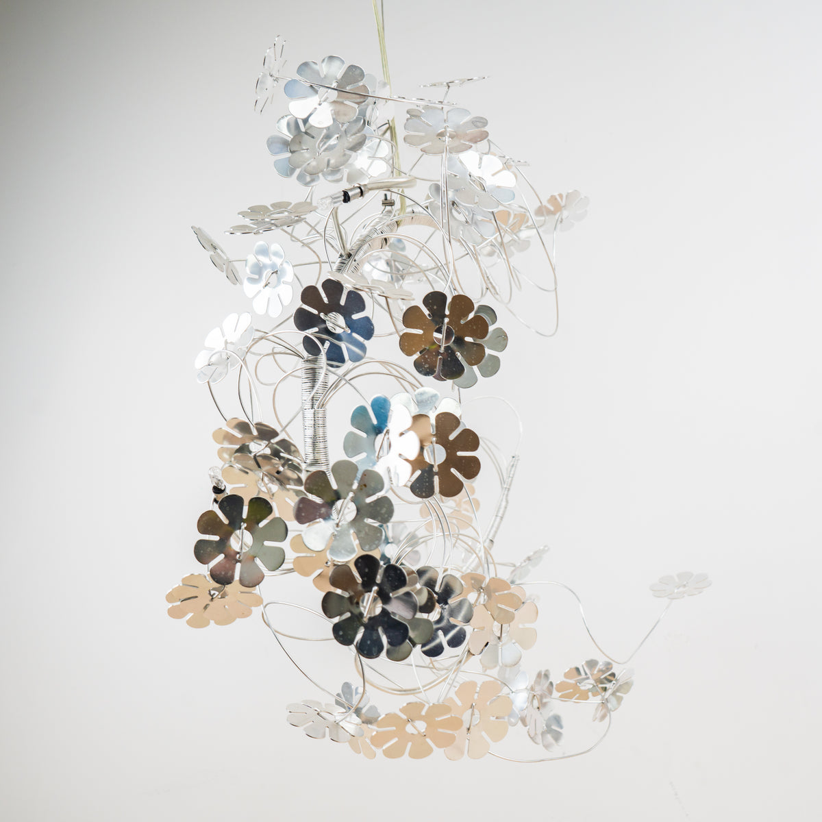 Metal Flower Chandelier - 17" W x 22" H