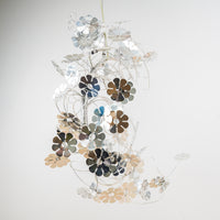 Metal Flower Chandelier - 17" W x 22" H