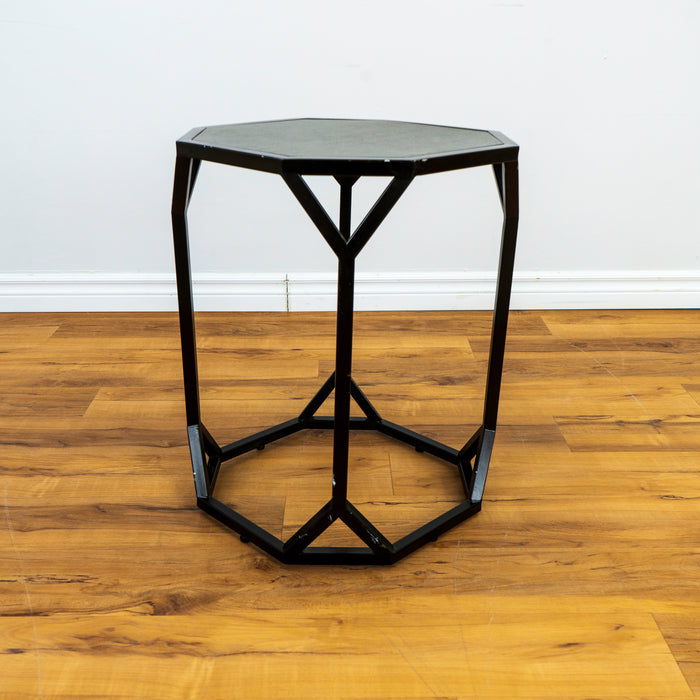 Black Hexahedron Side Table