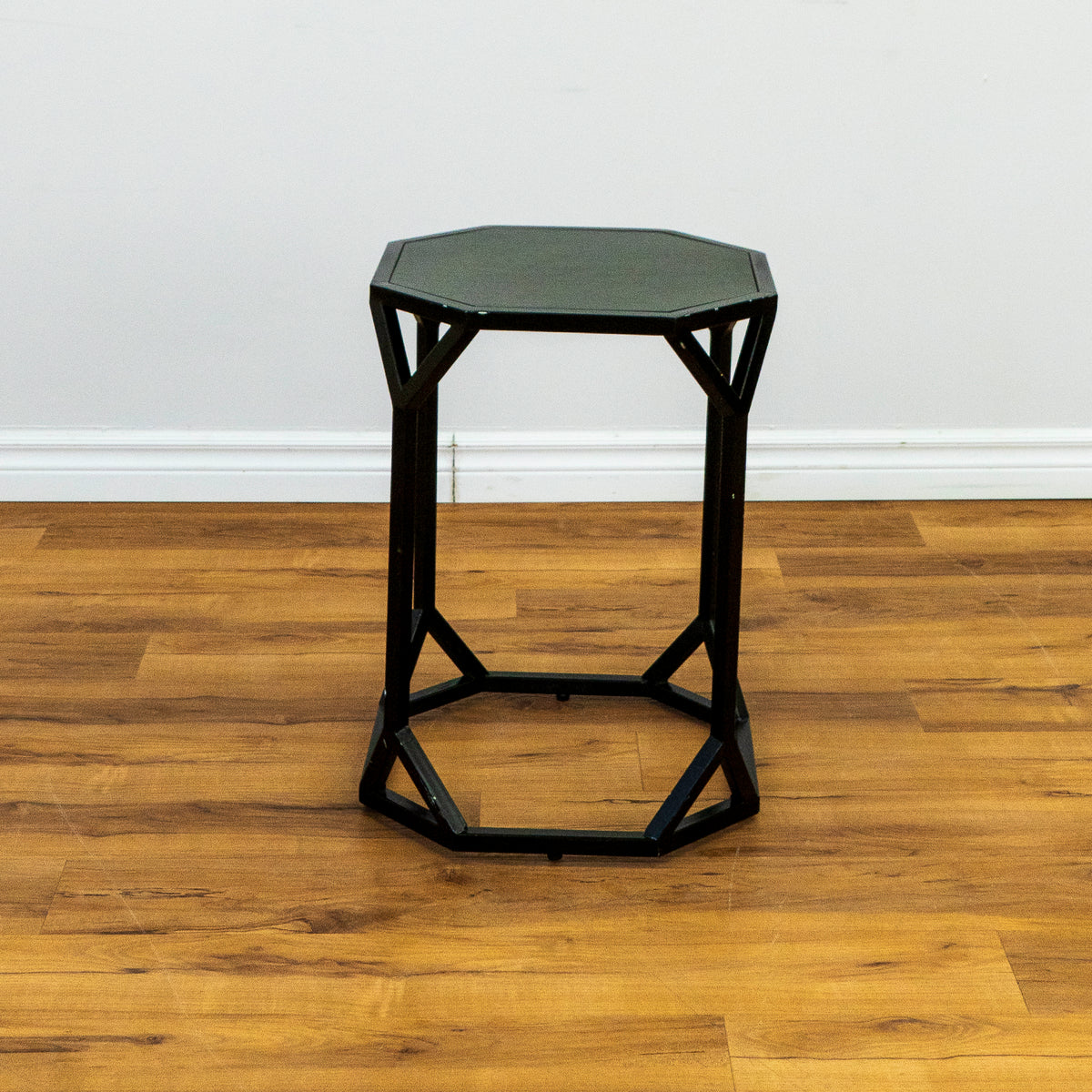 Black Hexahedron Side Table