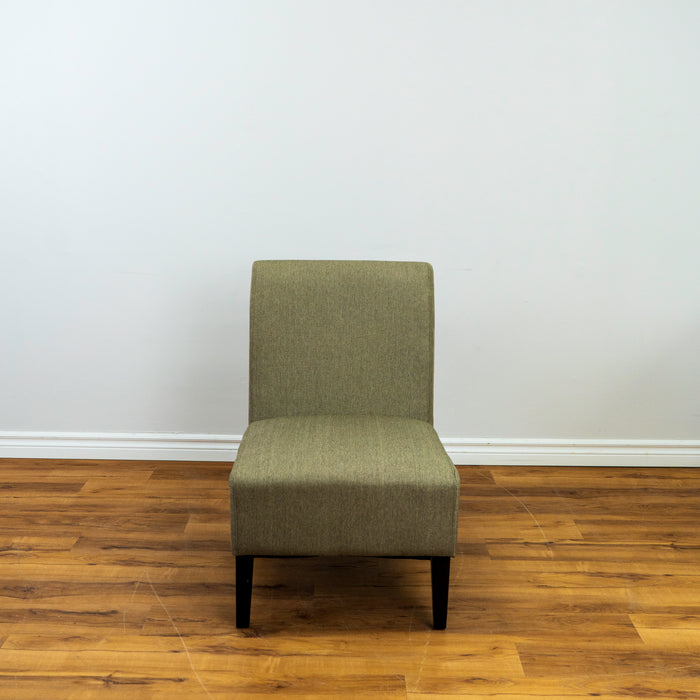Green Linen Armless Accent Chair