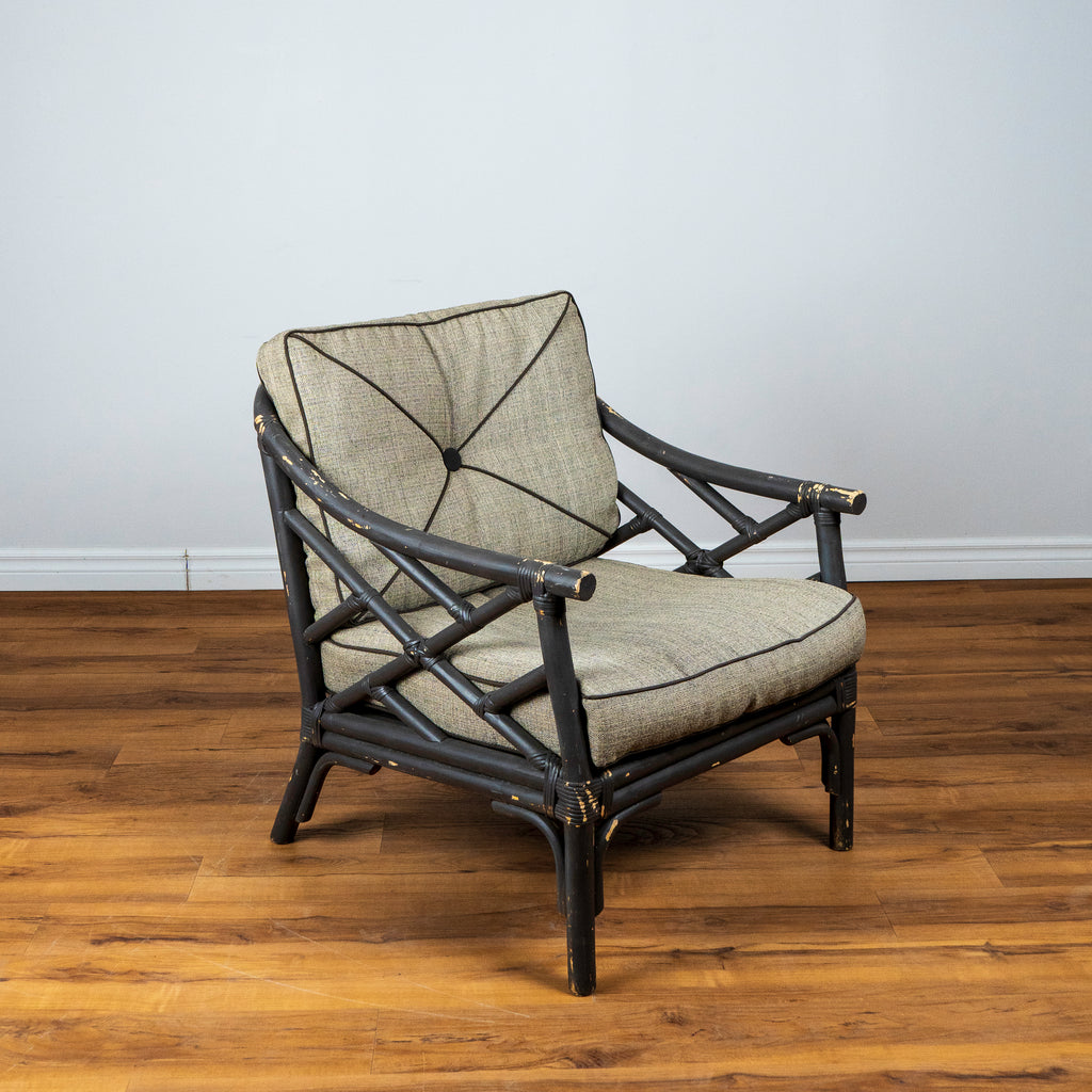 Vintage Faux Bamboo Club Chair