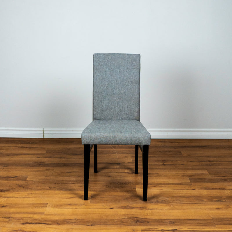 Grey Upholstered Linen Fabric Dining Chair