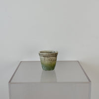 Moss Green Cement Pot With Flower Rim