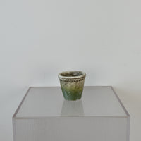 Moss Green Cement Pot With Flower Rim