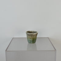 Moss Green Cement Pot With Flower Rim