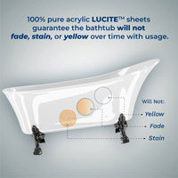 55″ Streamline Clawfoot Tub and Tray With External Drain