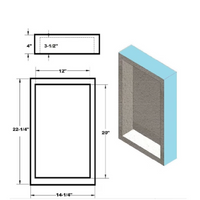 12" x 20" Shower Niche Waterproof Membrane