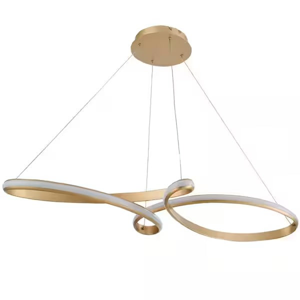 Nola 1-Light Integrated LED Pendant Light in Aged Brass