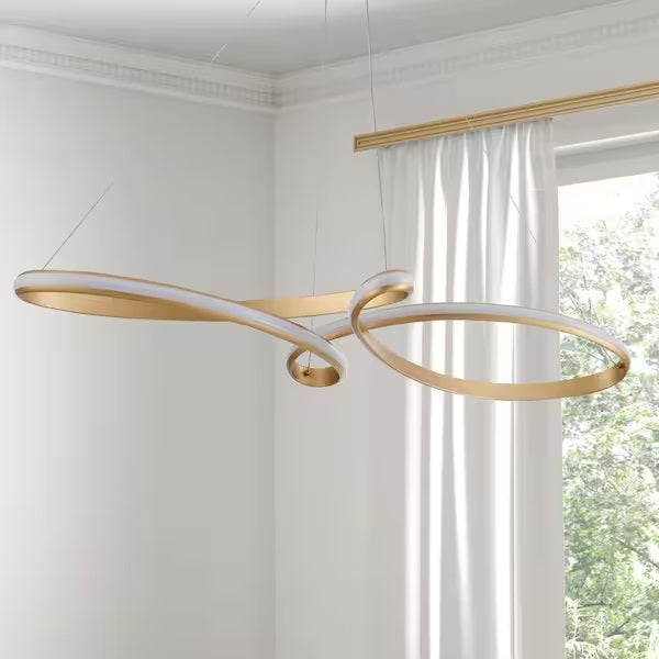 Nola 1-Light Integrated LED Pendant Light in Aged Brass