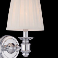 Nadia 10-in. 1-Light Wall Sconce in Chrome with Pleated Fabric Shade, 15559-012