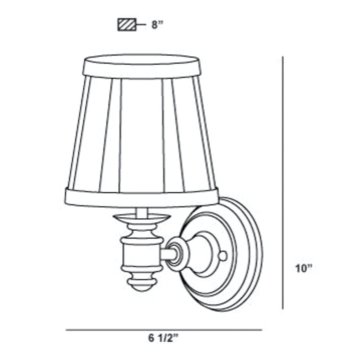 Nadia 10-in. 1-Light Wall Sconce in Chrome with Pleated Fabric Shade, 15559-012