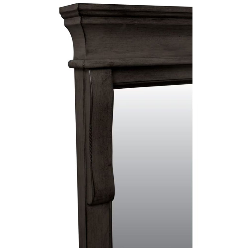 60x31-inch Naples Mirror in Antique Walnut