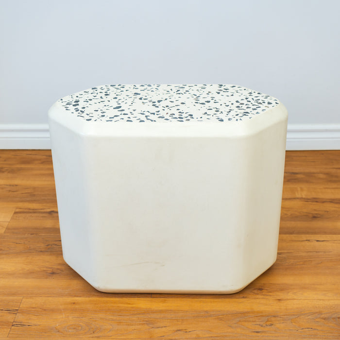 Hexagonal End Table - White